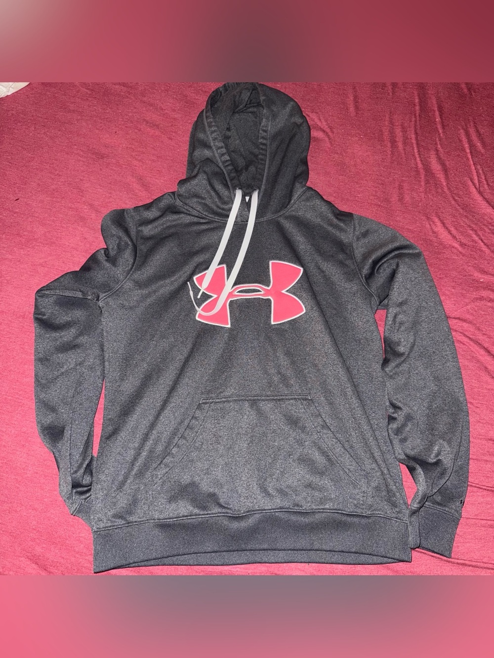 Under Armour Gray Hoodie with Pink Logo
